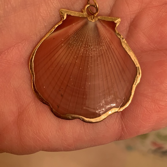 Vintage shell charm with gold border - Picture 6 of 7